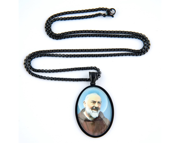 Medalion Metalowy Święty Ojciec Pio