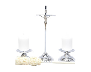 Komplet kolędowy metalowy pręt srebrny