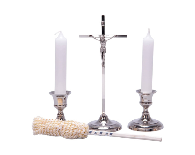 Zestaw Kolędowy z Metalu Odlewany Prosty Srebrny