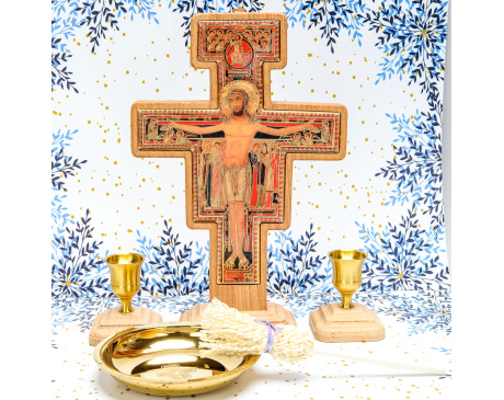 Zestaw Kolędowy Drewniany z Krzyżem Franciszkańskim