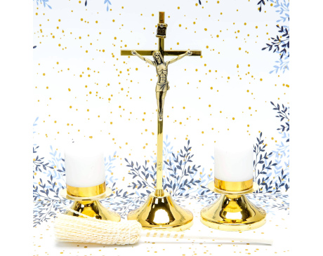 Komplet kolędowy metalowy pręt złoty lekki