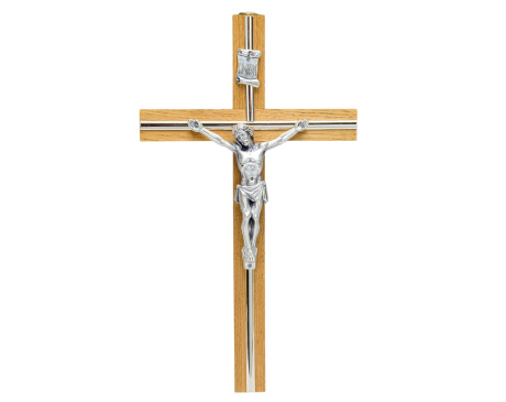 Krzyż drewniany 30 cm z jasnego drewna
