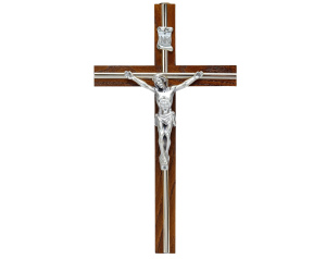 Krzyż drewniany 30 cm z ciemnego drewna