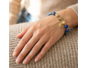 Różaniec Bransoletka Premium Jaspis Cesarski Niebieski Hematyt