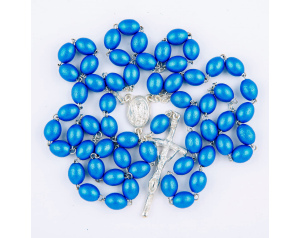 Różaniec drewniany niebieski