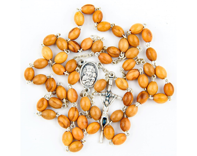 Różaniec z drzewa oliwnego, owalny