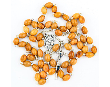 Różaniec z drzewa oliwnego, owalny