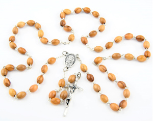 Różaniec z drzewa oliwnego, owalny