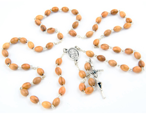 Różaniec z drzewa oliwnego, owalny