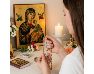 Różaniec z drzewa oliwnego, owalny