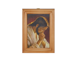 Obrazek w drewnianej ramce Jezus modlący się 10 x 15