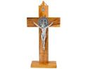 Krzyż drewniany św. Benedykta oliwny stojący