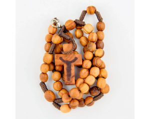 Różaniec z Medziugorie drewno oliwne sznurek