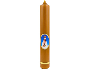 Świeca z Matką Boską Fatimską woskowa 20 cm