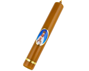Świeca z Matką Boską Fatimską woskowa 20 cm