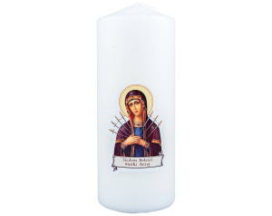 Biała Świeca Liturgiczna Matka Boska Bolesna - Parafinowa, 20 cm