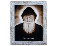 Obrazek święty święty Charbel - nowoczesna ramka, 20 x 25 cm