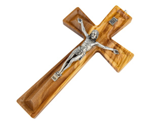 Krzyż drewniany oliwny frezowany 20 cm