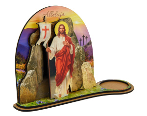 Figurka Jezus Zmarwychwstały Na tle Grobu