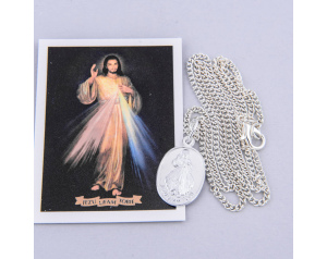 Medalik zwykły z Jezusem Miłosiernym z łańcuszkiem