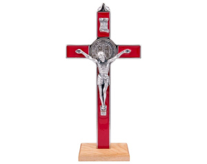 Krzyż Stojący Świętego Benedykta Czerwony