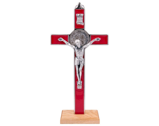 Krzyż Stojący Świętego Benedykta Czerwony