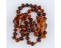 Różaniec Maryjny z Prawdziwego Bursztynu Ciemny