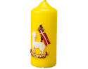 Świeca Wielkanocna Paschalik Żółty z Barankiem Wielkanocnym Alleluja