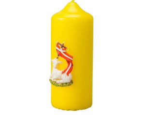 Świeca Wielkanocna Paschalik Żółty z Barankiem Wielkanocnym