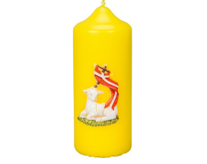 Świeca Wielkanocna Paschalik Żółty z Barankiem Wielkanocnym