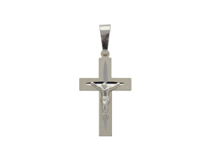 Krzyżyk srebrny diamentowany wzór 4