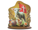 Baranek Wielkanocny z pisankami - figurka ze sklejki