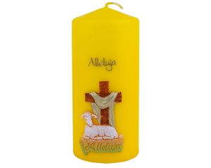 Świeca Wielkanocna Żółta z Barankiem