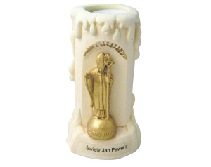 Świeczka z wizerunkiem św. Jana Pawła II gipsowa, na tealighta