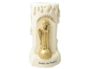 Świeczka z wizerunkiem św. Jana Pawła II gipsowa, na tealighta