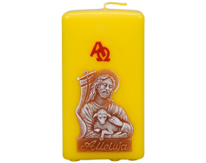 Świeca Wielkanocna Żółta z Jezusem Alleluja 13 cm