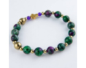 Bransoletka różaniec z kamieni na rękę - zoisyt z rubinem