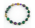 Bransoletka różaniec z kamieni na rękę - zoisyt z rubinem
