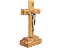 Krzyż drewniany stojący z drzewa oliwnego 12 cm