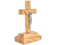 Krzyż drewniany stojący z drzewa oliwnego 10 cm