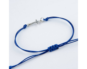 Bransoletka Sznureczek z Krzyżykiem Granatowa
