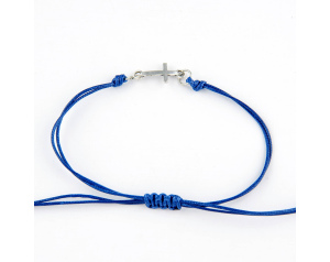 Bransoletka Sznureczek z Krzyżykiem Granatowa