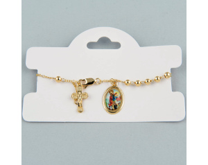 Bransoletka Różańcowa z Krzyżykiem i medalikiem ze świętym Michałem