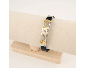 Bransoletka męska metalowa z krzyżem wzór 2