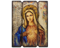 Ikona Tryptyk Serce Maryi 18x23 cm