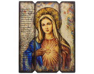 Ikona Tryptyk Serce Maryi 18x23 cm
