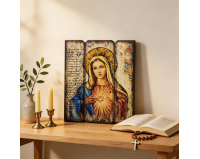 Ikona Tryptyk Serce Maryi 18x23 cm