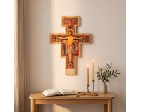 Krzyż franciszkański bukowy jasny 45 cm