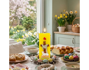 Świeca Wielkanocna Żółta Alleluja 17 cm