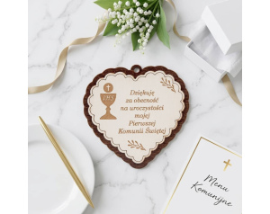 Podziękowanie Magnes na Pierwszą Komunię Serce